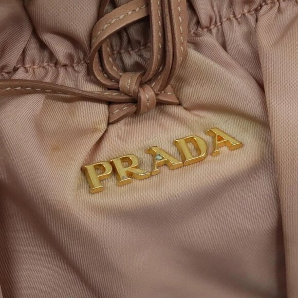 PRADA Hand Bag Nylon Leather 2way Pink Gold Auth EC720 - Picture 9 of 16
